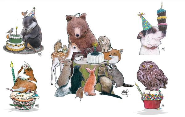 Animals Celebrating Cards