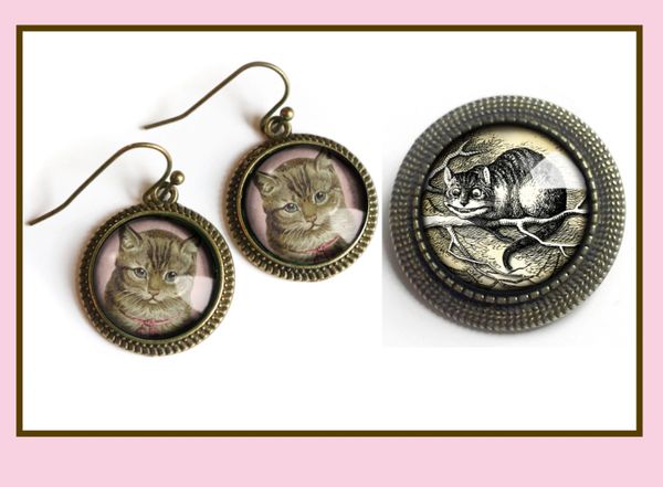 Cabochon Cat Jewelry