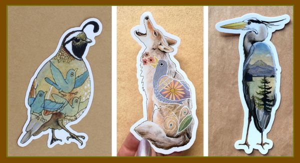 Beautiful Layered Animal Stickers