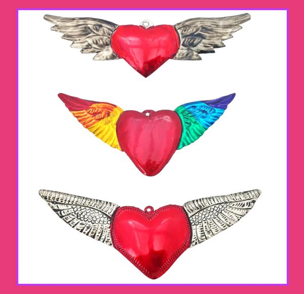 Simple Tin Hearts with Wings