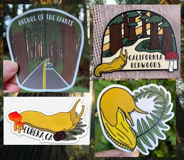 Redwoods & Slugs Stickers