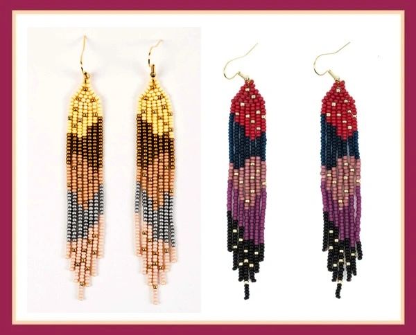 Fringe Beaded Earrings