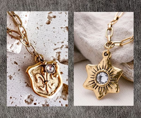 Oh so Charming Gold and Crystal Necklaces