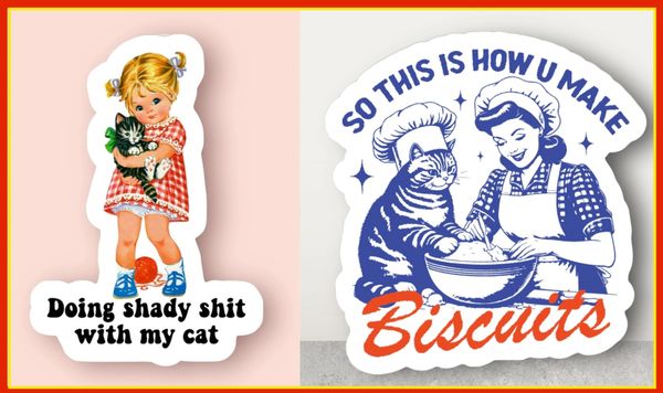 Wise (ass) Cat Stickers