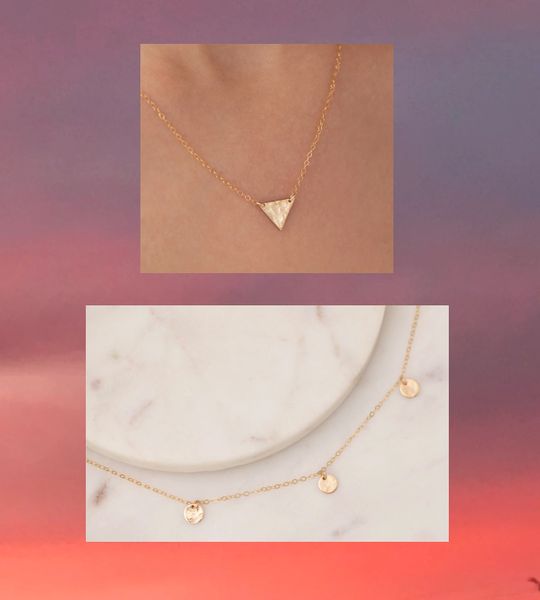 Dainty Gold Necklaces with Shapes