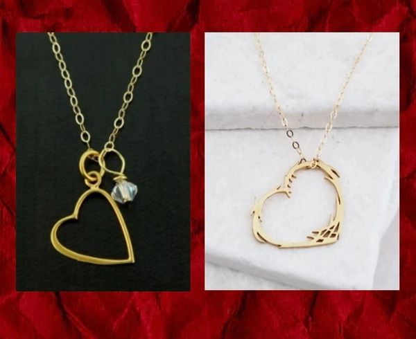 Gold Open Heart Necklaces