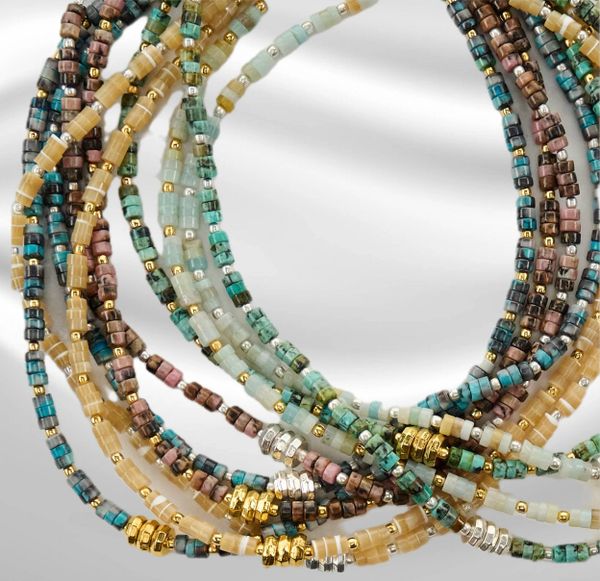 Gemstone Rondelles Necklaces