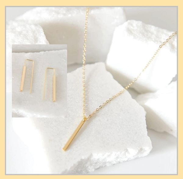 Narrow Gold Bar Jewelry