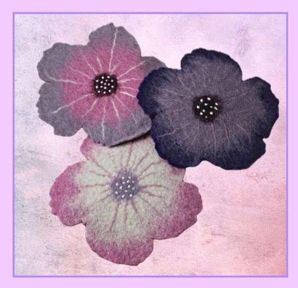 Felted Wool Trivets - Flowers