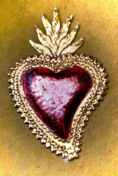 Tin Heart with Gold Finish