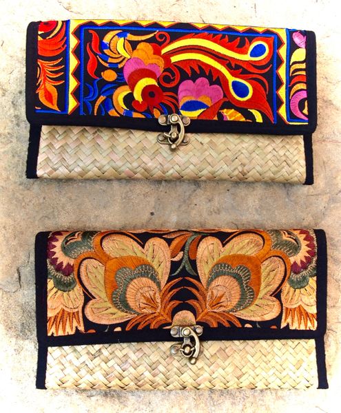 Embroidered Clutch with Clasp