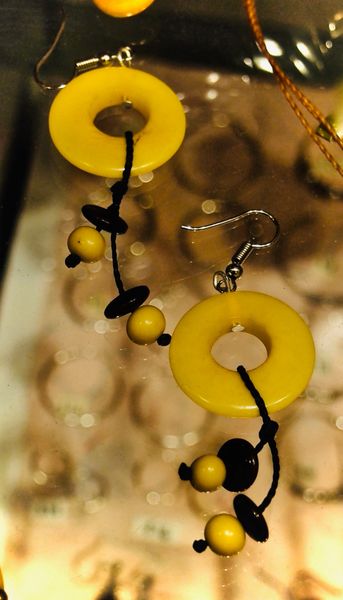 Tagua Hoops with Beads