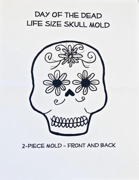 Sugar Skull Mold - Large 2 piece