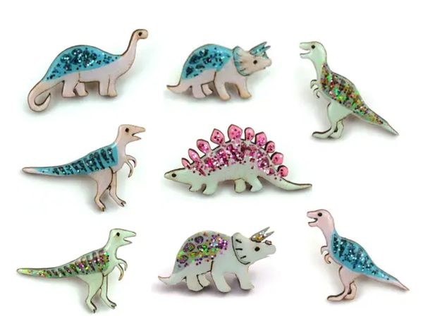 Sparkly Dinosaur Pins