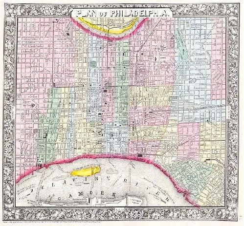 Mitchell's Street Map of Philadelphia, 1862