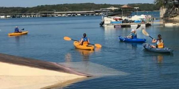 Kayak San Antonio at Wallys Watersports home of Crandall's Ski & Wakeboard School. Medina Lake.