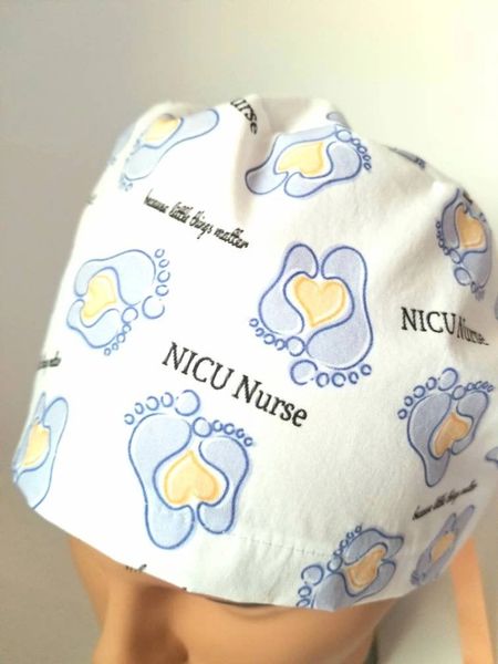 Nicu nurse scrub cap. Ponytail scrub Neonatal nurse hat. Nicu surgery hat. Little things matter