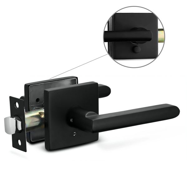 Berlin Modisch Entrance Lever Door Handle [Lock With Two Keys] For Office Or Front Door With A Satin Nickel Finish, Reversible For Right & Left Side, With A Door Bumper Wall Protector - View #9