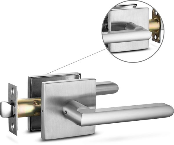 Berlin Modisch Passage Lever Door Handle Slim Square NonLocking Lever