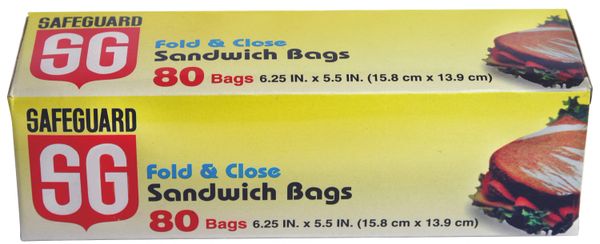 Pleated Fold & Close Sandwich Bags, Food Storage Bags