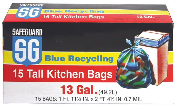 Safeguard® Tall Kitchen Recycling Bags 13 Gal. 15-PACK