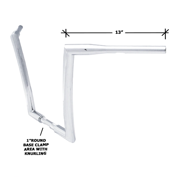 #2AxTTOx.. 1-1/2 Round Tube Ape Handlebar with Arched Outward Mitered  Handles and Mitered Base with Clean Sweep Grips (Starting at plus
