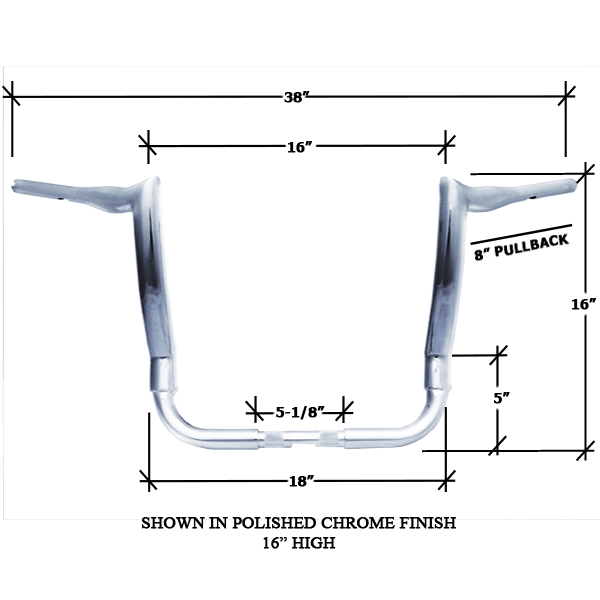 CB6xMRBx..... 11/2" Crushed Tube Bagger Handlebar with Arched Back