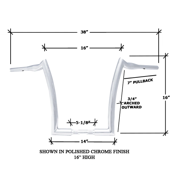 2AxMTOx..... 11/2" Round Tube Ape Handlebar with Arched Outward
