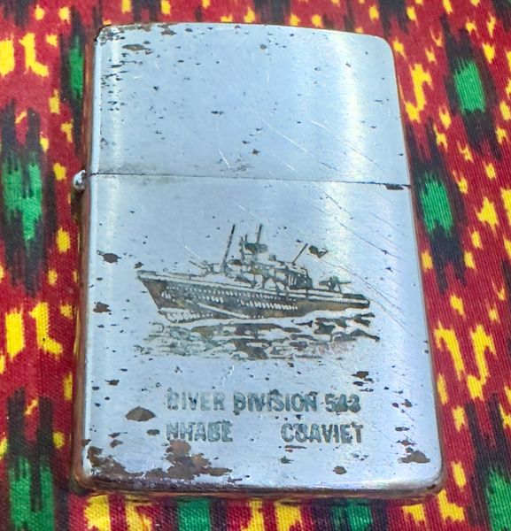 Vietnam War -US Military Navy Ship " River Division 543 nhabe,CuaVietbVietnam " Zippo Lighter