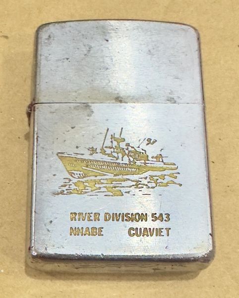 Vietnam War -US Military Navy Ship " River Division 543 nhabe,Cuaviet Vietnam " Zippo Lighter