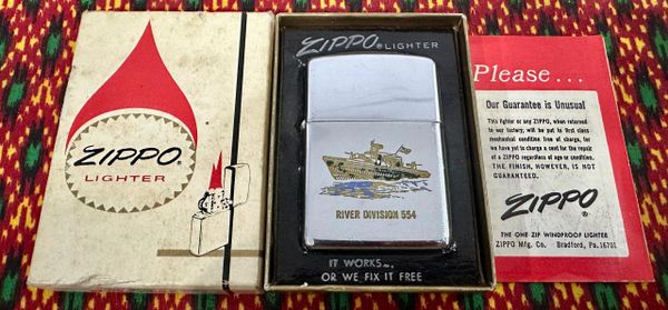 Vietnam War - Us Military Navy Riviver Division 554 Vietnam Zippo Lighter