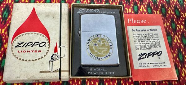 Vietnam War - US Military Vietnam Navy Commander Carrier Division Four Zippo Lighter