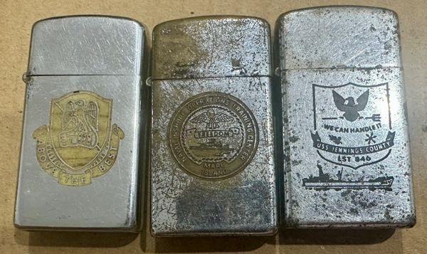 Vietnam War -US Military Eagle Above The Best & Freedom Mare Island & USS County LST 846 Zippo Lighter Mini (3pcs)