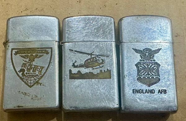 Vietnam War - US Military USAF Air Wing Air Police English AFB Zippo Lighter Mini (3pcs)