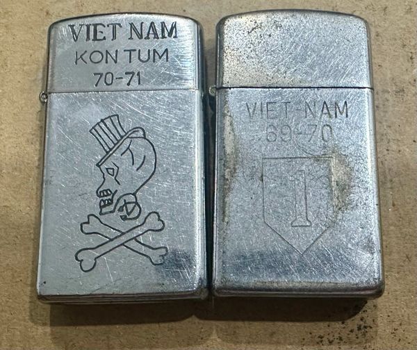 Vietnam War -US Military MACV SOG & 1st Infantry Division Zippo Lighter Mini (2pcs)