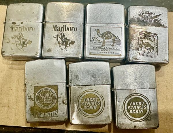 Vietnam War - US Military Cigarettes Marlboro - Caramel - Lucky Strikes Again Zippo Lighter (7pcs)