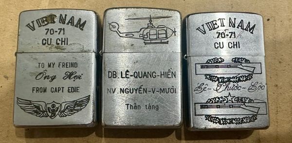 Vietnam War - US Military USAF - Helicopter - Comabat Infantry Zippo Lighter (3pcs)