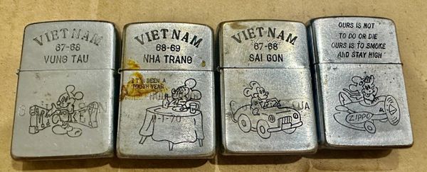 Vietnam War - US Military Mickey Mouse Zippo Lighter (4pcs)