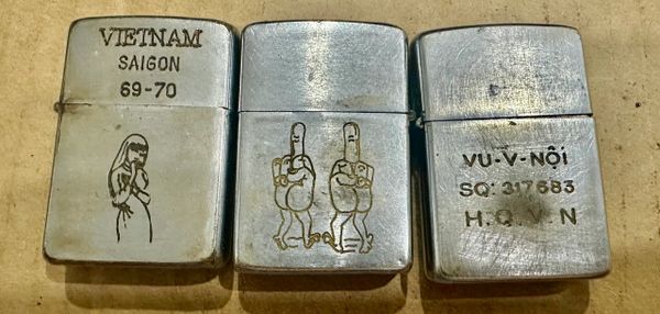 Vietnam War - US Military Saigon GirlsMap- SFC E-7 Harley - Vietnam Navy Seals Zippo Lighter(3pcs)