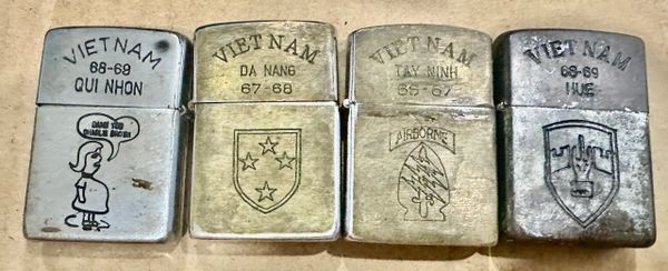 Vietnam War - US Military Damn Charlie 1st Infantry Bridgade - Special Force -MACV Sog - Assistant Advisory Command Zippo Lighter (4pcs)