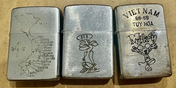 Vietnam War - Mickey Mouse & Saigon Map Zippo Lighter (3pcs)