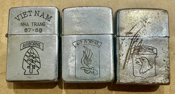 Vietnam War - US Military Airborne Zippo Lighter (3pcs)