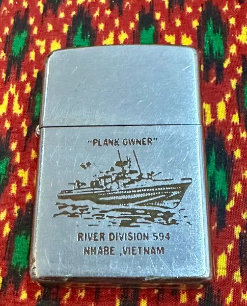 Vietnam War -US Military Navy Ship "River Division 594 Nhabe,Vietnam "Zippo Lighter