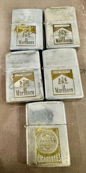 Vietnam War - Marlboro & Lucky Strike Cigarettes Zippo Lighter (5pcs)