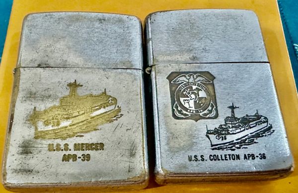 Vietnam War - US Military Navy Seals USS Mercer APB 36 & 39 Zippo Lighter