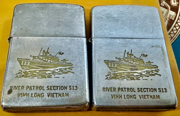 Vietnam War - US Military Vietnam Navy River Patrol Section 513 Vinh Long Vietnam Zippo Lighter (2pcs)