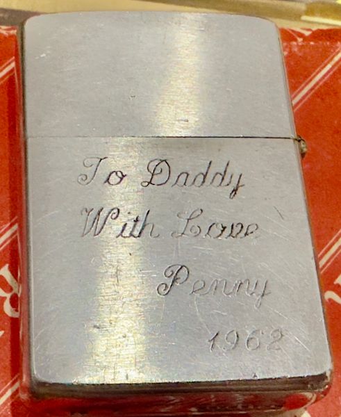 Vietnam War - US Military “ To Daddy With Love Penny 1962 “ Zippo Lighter