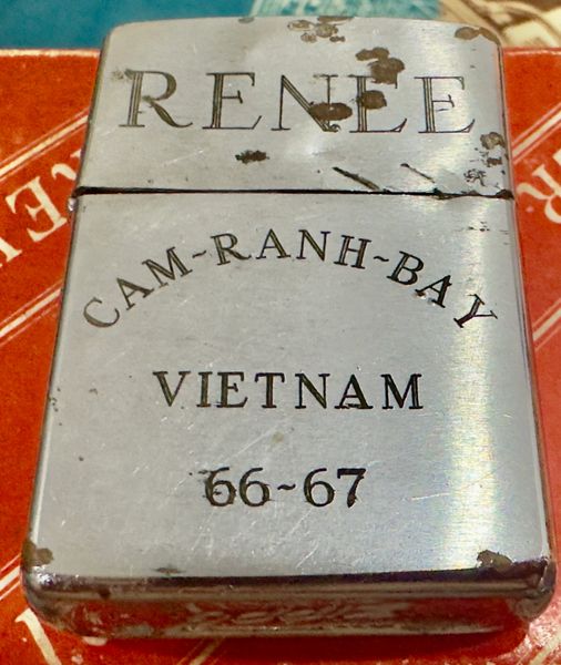 Vietnam War - US Military Cam Rang Bay Vietnam 66-67 “ RENEE” & 1st Calvary Division Zippo Lighter