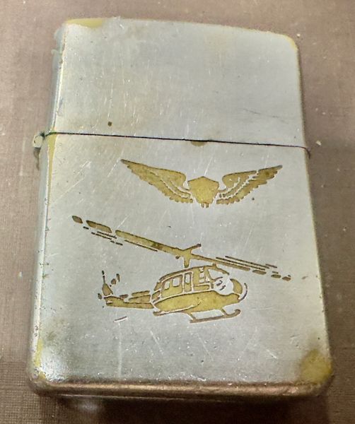 Vietnam War - US Military UH1 -Huey Helicopter USAF Zippo Lighter