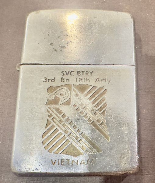 Vietnam War - US Military SVC BTRY 3rd BN 18th ARTY Zippo Lighter